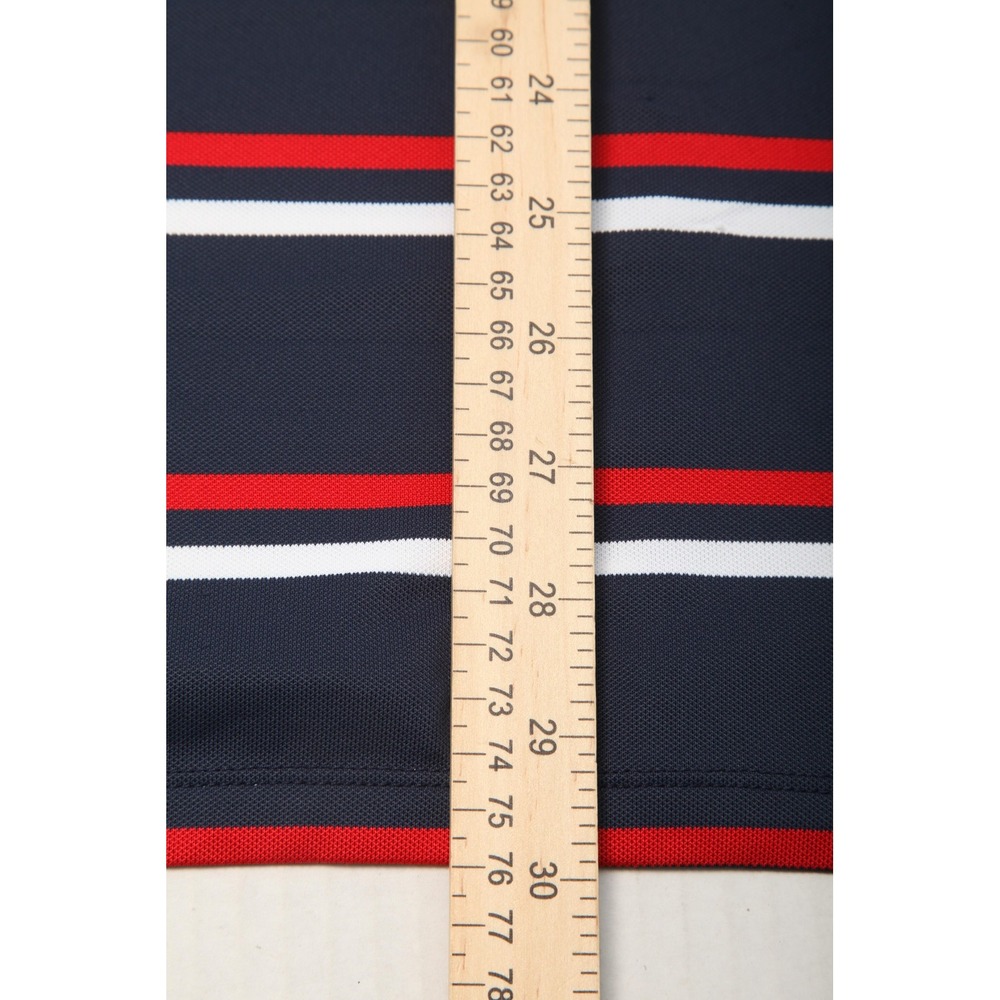 G/FORE Polo Shirt Mens Extra Large Navy Red Stripe Westchester Hills Golf Club - Picture 12 of 13